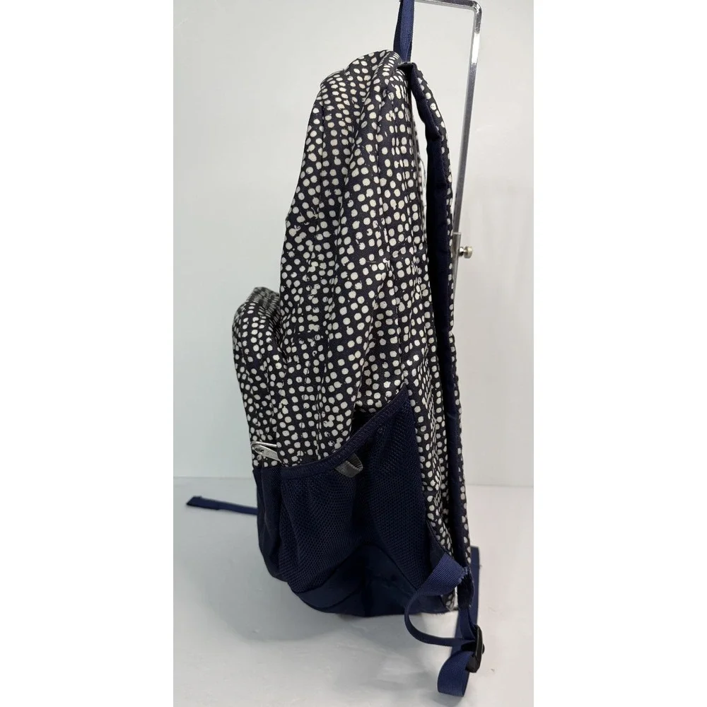 The North Face Wise Guy Backpack Blue White Polka Dot Print Laptop School Hiking - Picture 4 of 11